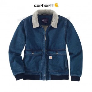 Carhartt Rugged Flex Relaxed Fit Denim Sherpa-Lined Jacket - 2 Warmer Rating Beech | TH0000211