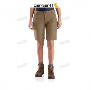 Carhartt Rugged Professional Series Rugged Flex Loose Fit Canvas Work Short Dark Khaki | TH0001849