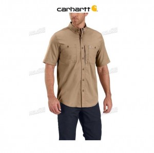 Carhartt Rugged Professional Series Short-Sleeve Shirt Dark Khaki | TH0001827