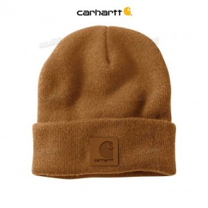 Carhartt Tonal Patch Beanie Brown | TH0000654