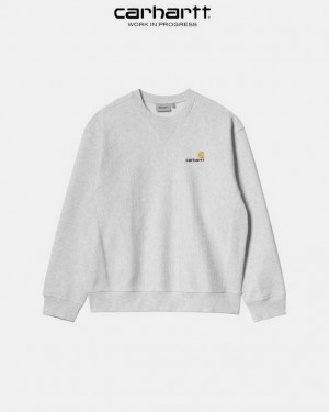 Carhartt Wip American Script Sweatshirt Ash Heather | TH0000241