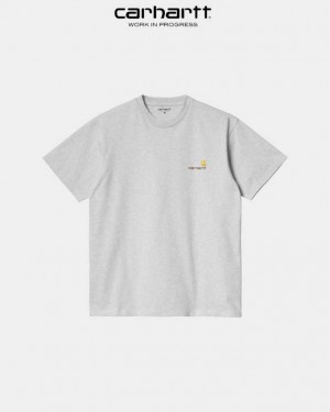 Carhartt Wip American Script T-Shirt Ash Heather | TH0002096