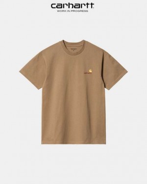 Carhartt Wip American Script T-Shirt Buffalo | TH0002092