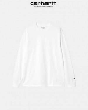 Carhartt Wip Base Long Sleeve T-Shirt White | TH0002106