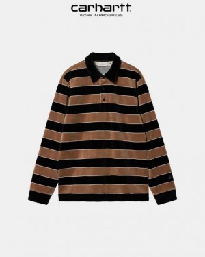 Carhartt Wip Bills Stripe Rugby Shirt Jasper | TH0002112