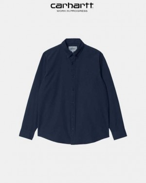 Carhartt Wip Bolton Shirt Dark Navy | TH0001782