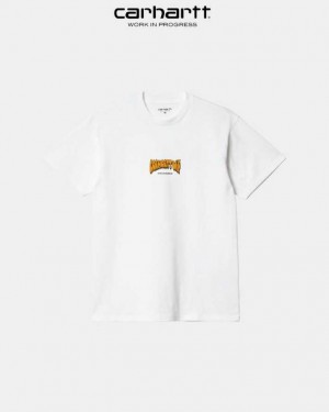 Carhartt Wip Bubble Script T-Shirt White | TH0002123