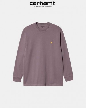 Carhartt Wip Chase Long Sleeve T-Shirt Misty Thistle | TH0002145