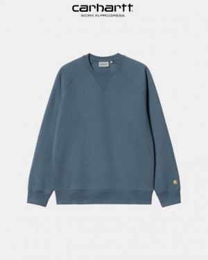 Carhartt Wip Chase Sweatshirt Storm Blue | TH0000263