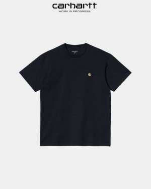 Carhartt Wip Chase T-Shirt Dark Navy | TH0002157