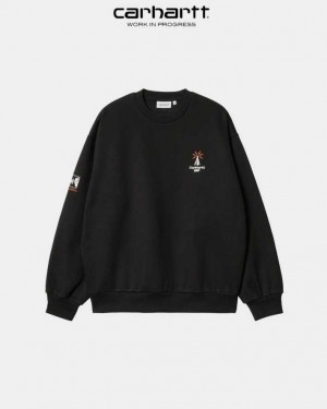 Carhartt Wip Connect Sweatshirt Black | TH0000277