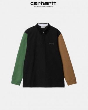 Carhartt Wip Cord Rugby Polo Black Multicolor | TH0001710