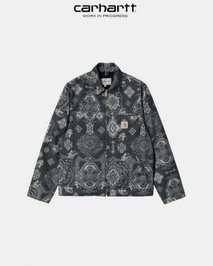 Carhartt Wip Detroit Verse Print Jacket Black | TH0000043