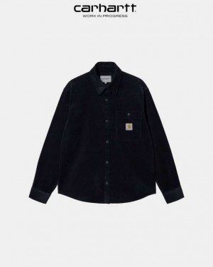 Carhartt Wip Flint Shirt Dark Navy | TH0001793