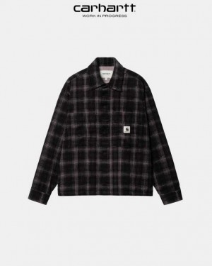 Carhartt Wip Foy Shirt Jacket Dark Plum Wiley Check | TH0001760