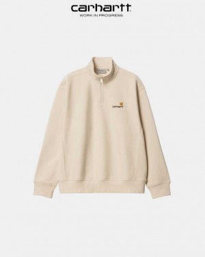 Carhartt Wip Half Zip American Script Sweatshirt Calico | TH0000280