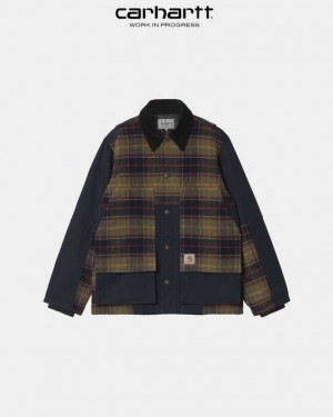 Carhartt Wip Highland Barron Check Jacket Dark Navy | TH0000051