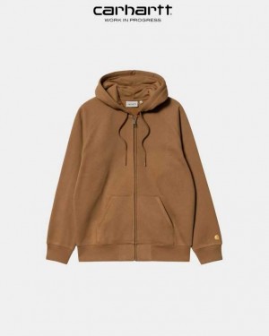 Carhartt Wip Hooded Chase Jacket Hamilton Brown | TH0000054