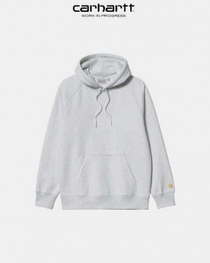 Carhartt Wip Hooded Chase Sweatshirt Ash Heather | TH0000300