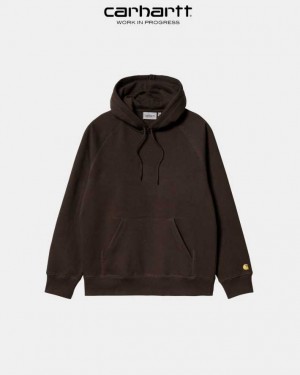 Carhartt Wip Hooded Chase Sweatshirt Dark Umber | TH0000307