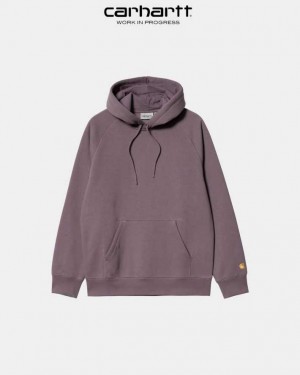 Carhartt Wip Hooded Chase Sweatshirt Misty Thistle | TH0000305