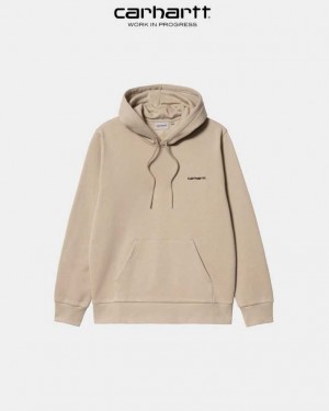 Carhartt Wip Hooded Script Embroidery Sweatshirt Wall | TH0000330