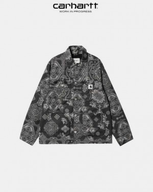 Carhartt Wip Irving Coat Black Verse Print | TH0000942