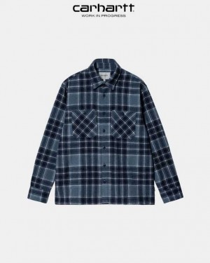 Carhartt Wip Jared Check Shirt Storm Blue | TH0001800