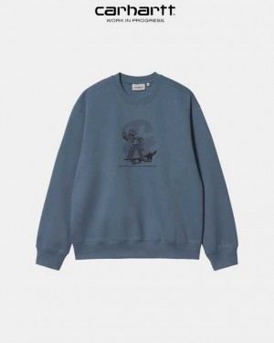 Carhartt Wip Lucky Painter Sweatshirt Storm Blue | TH0000354