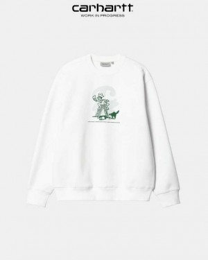 Carhartt Wip Lucky Painter Sweatshirt White | TH0000355