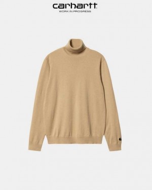 Carhartt Wip Madison Turtleneck Sweater Dusty Hamilton Brown | TH0000357