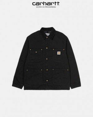 Carhartt Wip OG Chore Coat (Winter) Black (aged canvas) | TH0000962