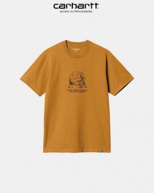 Carhartt Wip Piece Of Work T-Shirt Ochre | TH0002286