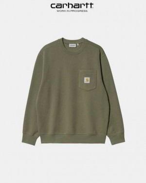 Carhartt Wip Pocket Sweatshirt Seaweed | TH0000365