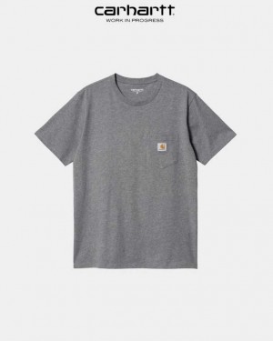 Carhartt Wip Pocket T-Shirt Dark Grey Heather | TH0002303