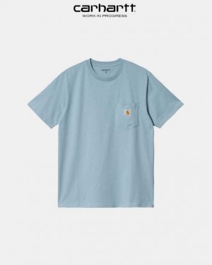 Carhartt Wip Pocket T-Shirt Misty Sky | TH0002299