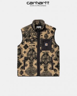 Carhartt Wip Prentis Vest Liner Dusty Hamilton Brown Verse Jacquard | TH0001090