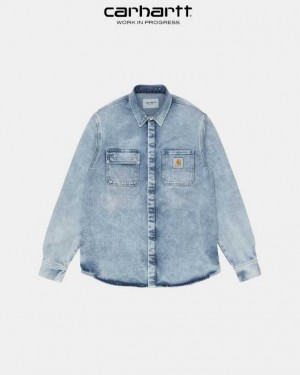 Carhartt Wip Salinac Shirt Jacket Blue (light used wash) | TH0000110