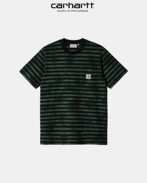 Carhartt Wip Scotty Stripe Chromo Pocket T-Shirt Treehouse Chromo | TH0002315