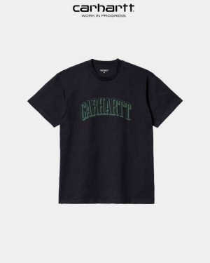 Carhartt Wip Scrawl Script T-Shirt Dark Navy | TH0002317