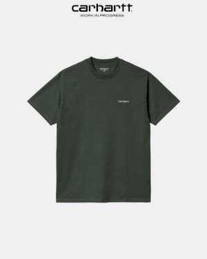 Carhartt Wip Script Embroidery T-Shirt Boxwood | TH0002322