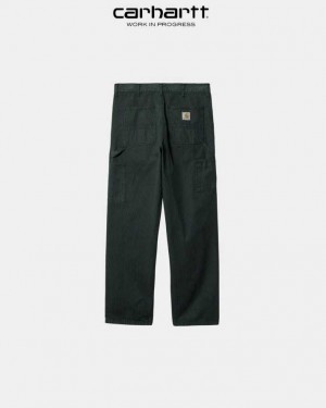 Carhartt Wip Single Knee Pant - Hickory Stripe Juniper / Blue (garment dyed) | TH0001542