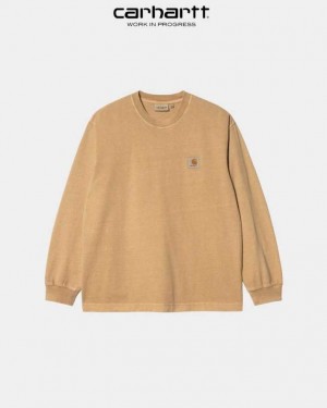 Carhartt Wip Vista Long Sleeve T-Shirt Dusty Hamilton Brown | TH0002370