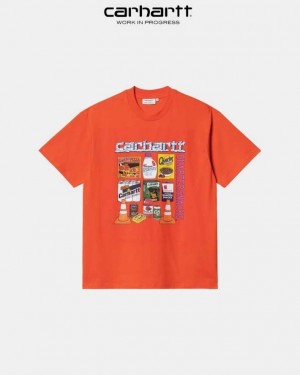 Carhartt Wip WIP x Quartersnacks Graphic T-Shirt Safety Orange | TH0002130