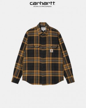 Carhartt Wip Wallace Check Shirt Black | TH0001824