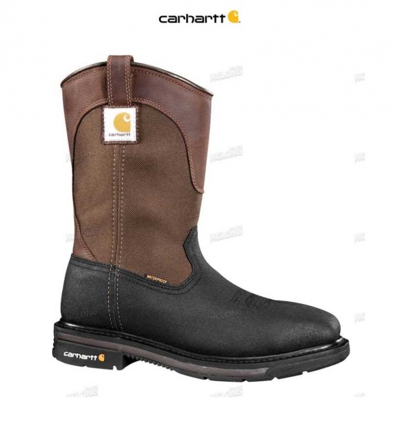 Carhartt 11-Inch Square Steel Toe Wellington Boot Brown | TH0002810