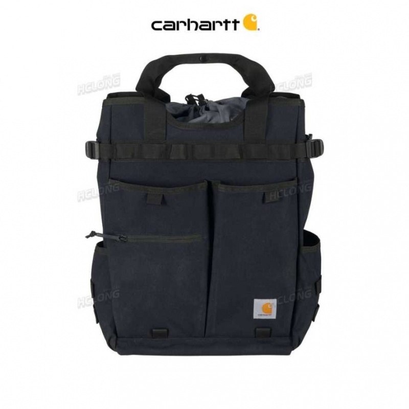 Carhartt 28L Nylon Cinch-Top Convertible Tote Black | TH0000650