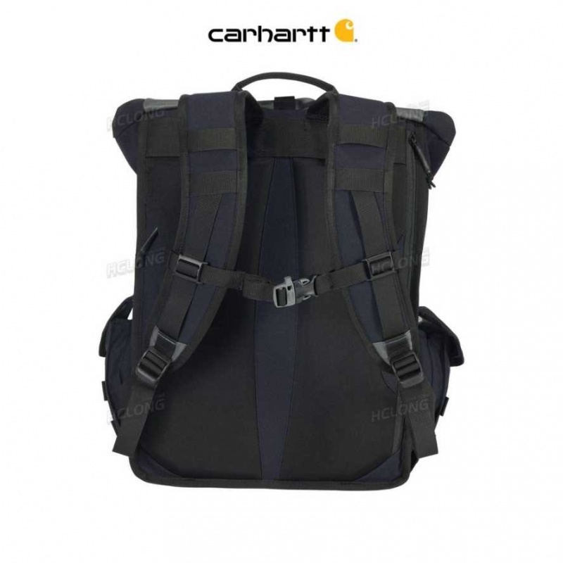 Carhartt 40L Nylon Roll-Top Backpack Black | TH0000573