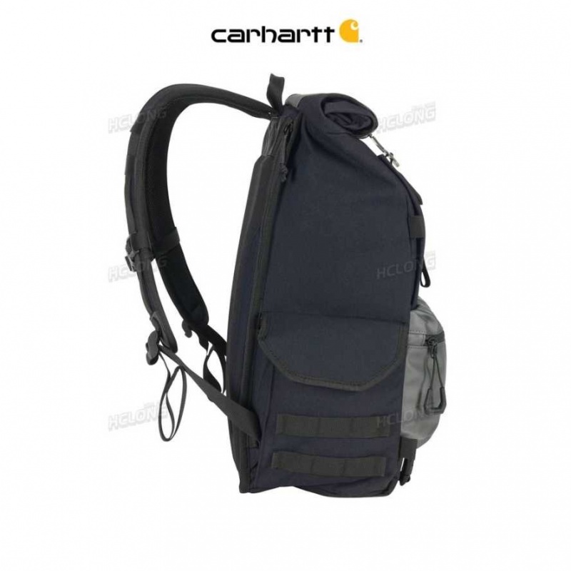 Carhartt 40L Nylon Roll-Top Backpack Black | TH0000573