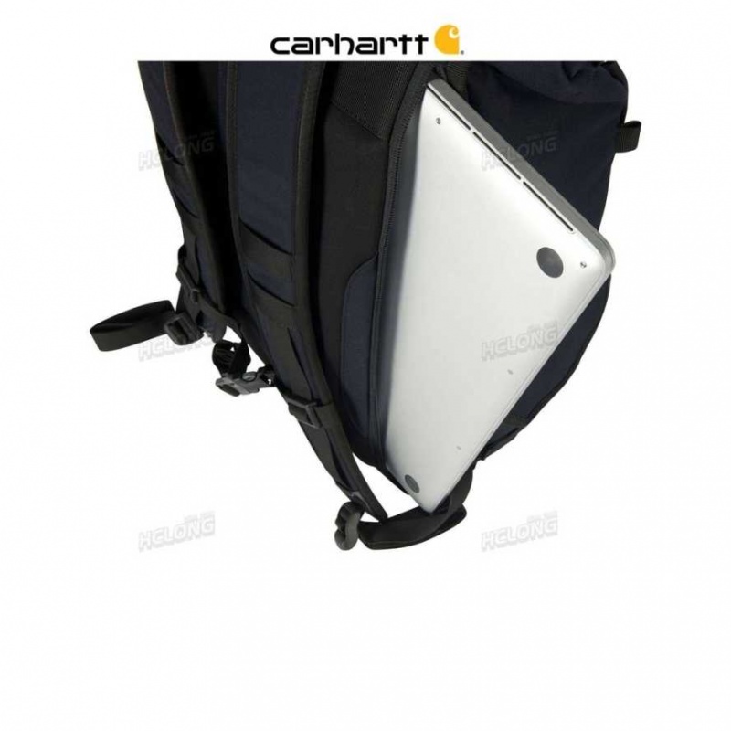 Carhartt 40L Nylon Roll-Top Backpack Black | TH0000573